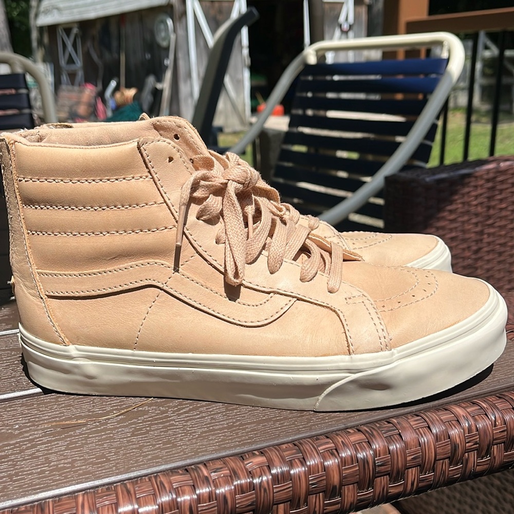 Blush pink high top vans